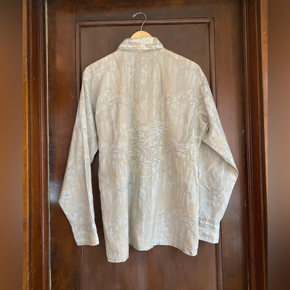SOLD | Vintage Light Forest Print Long-Collar Button Down Shirt - Picture 4 of 7